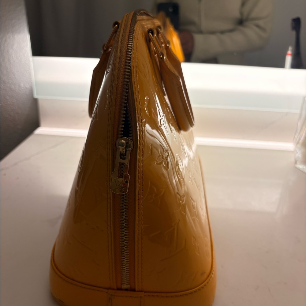 Louis Vuitton Orange Patent Leather Satchel - Picture 2 of 8